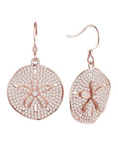 Pavé Plumeria Hook Earrings