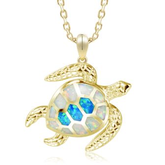 14KY Opal Turtle Pendant (S)