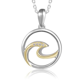 SS 14KY Wave Pendant