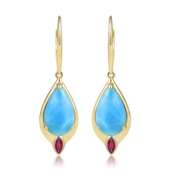 14K YP Larimar Earrings