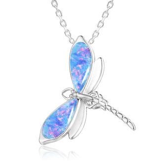 SS Opal Dragon Fly Pendant