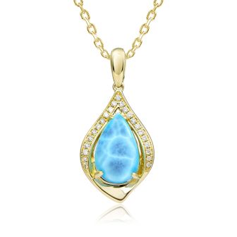 14KY Larimar Pendant