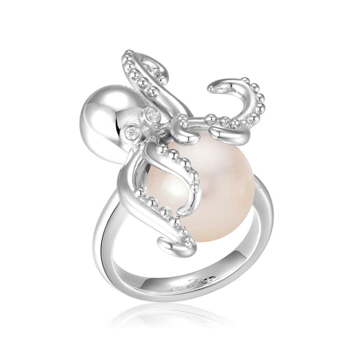 SS 925 Octopus fresh water Pearl Ring